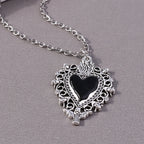 Gothic Skull Love Heart Necklace for Women Men Religious Crucifix Necklaces Punk Jewelry Gifts