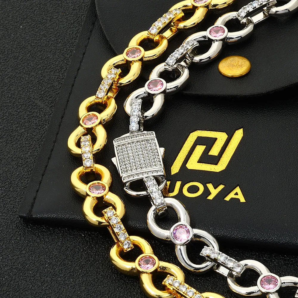 Gold Cuban Chain Necklace Iced Out 12MM CZ