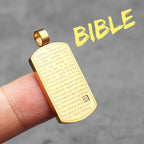 Bible Gemstone Pendant — Stainless Steel