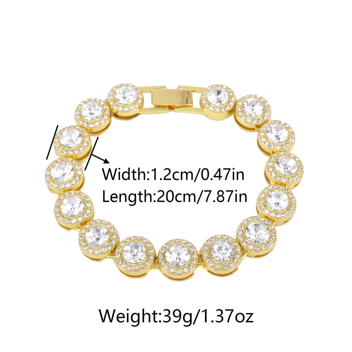 Round Rhinestone Tennis Bracelet & Necklace Set, 12mm Wide