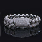 Gold Cuban Bracelet Iced Out 18MM 3-Row