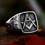 Vintage Masonic Ring — Stainless Steel