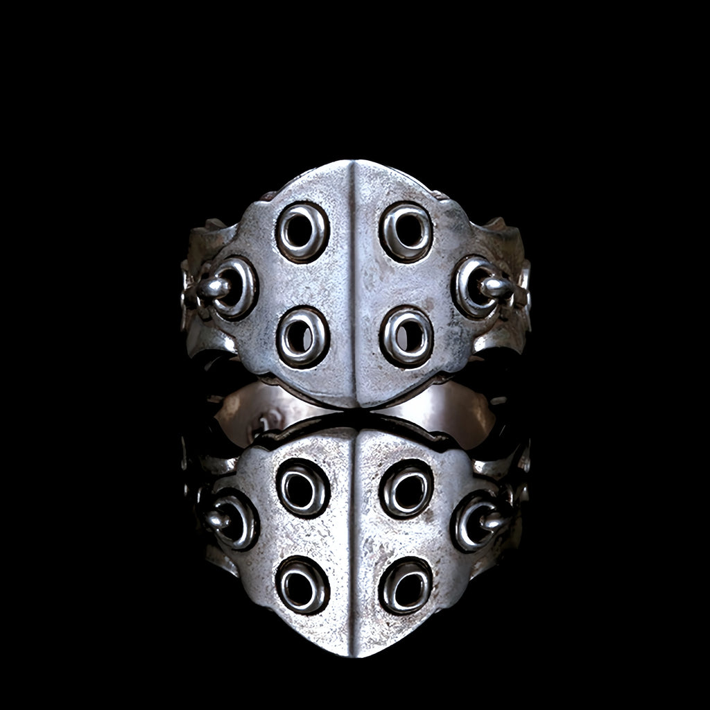 Retro King Gesar Plate Armor Adjustable Open Ring For Men Copper Gothic Punk Edgy Jewelry Niche Accessories Gift