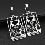 Star Moon Steel Earrings Vintage Goat Sheep Head