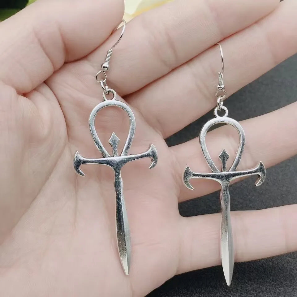 1 piece New Gothic Cross Sword Pendant Necklace Unisex Party Gift Hip Hop Style