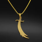 Islamic Imam Ali Zulfiqar Sword Pendant Necklace for Women Men Stainless Steel Gold Color Muslim Male Chain Jewelry