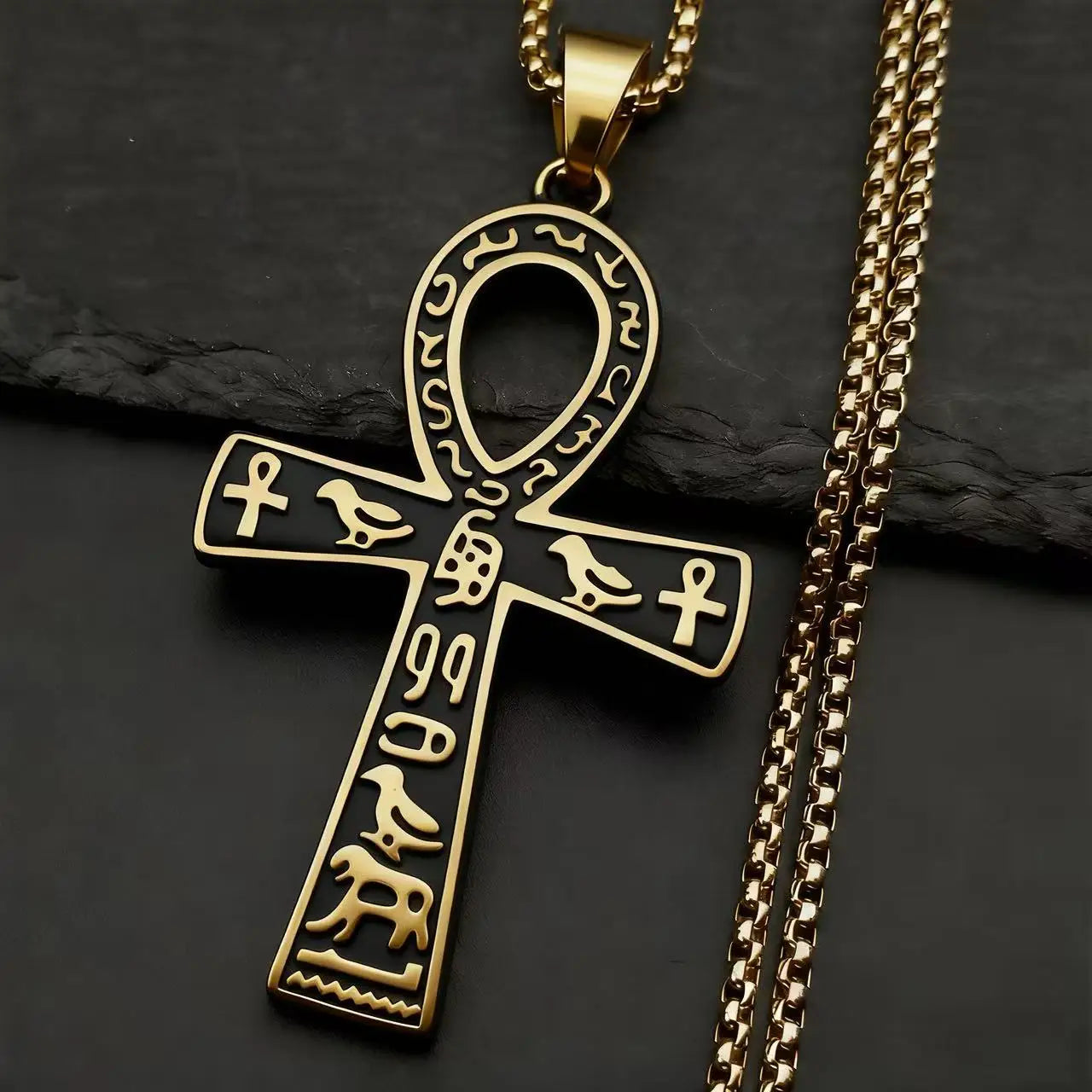 Cross Egyptian Steel Pendant Anka Vintage