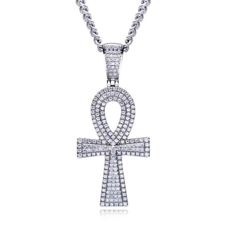 Iced Out Cross Pendant — 925 Silver