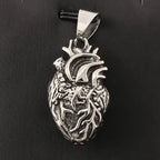 Personality Punk Quality Titanium Steel Anatomical Heart Pendant Necklace for Men Creative Jewelry