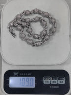 Iced Out Bead Choker Necklace 10.5MM Stainless Steel