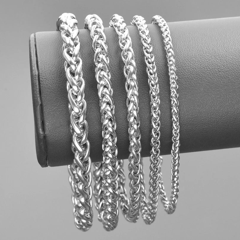 Width 3/4/5/6/7mm Stainless Steel Keel Chain Necklaces For Women Men Accessories Length 40/45/50/60/70/80/90cm Jewelry Necklace