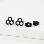 1 Pair Tiny Stainless Steel Honeycomb Earrings For Women Girl Hexagon Ear Stud Geometry Chemistry Molecular Stud Earring