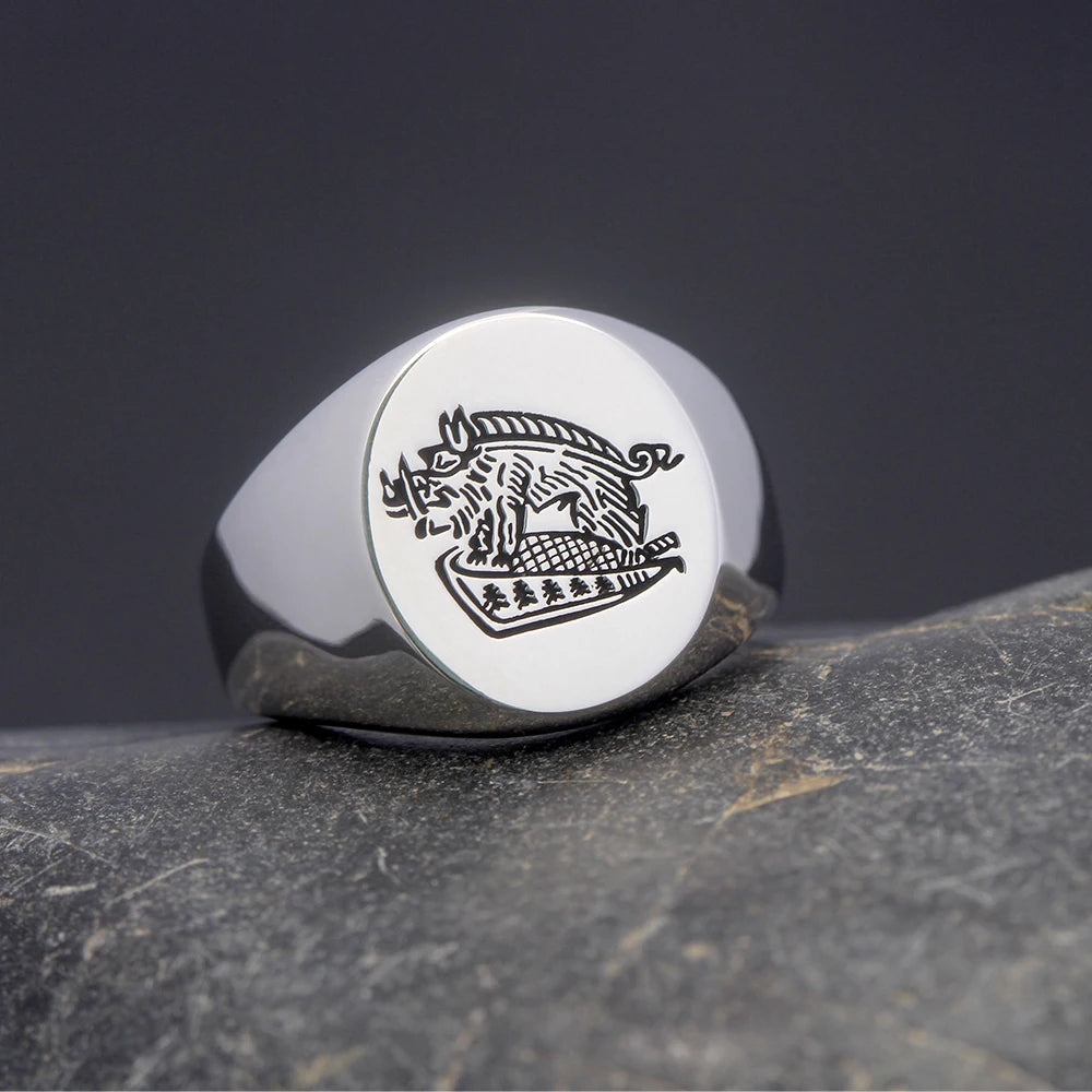 Boar Signet Ring — Stainless Steel