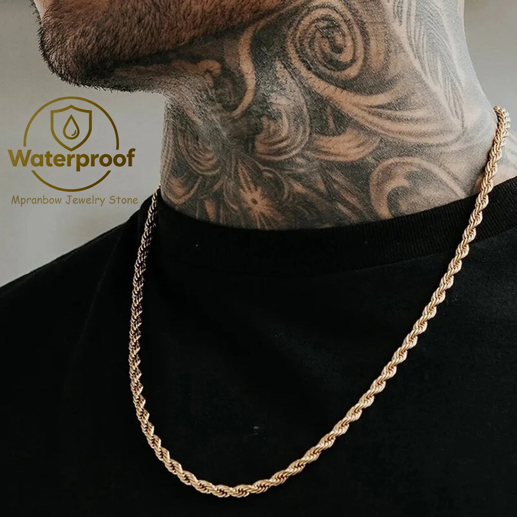 Twisted Rope Chain Necklace 5mm — Stainless