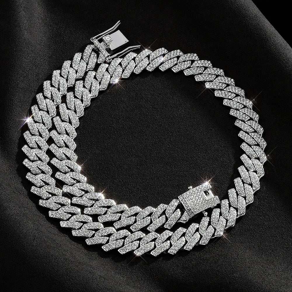 Iced Out Square Cuban Chain 14mm — Gold