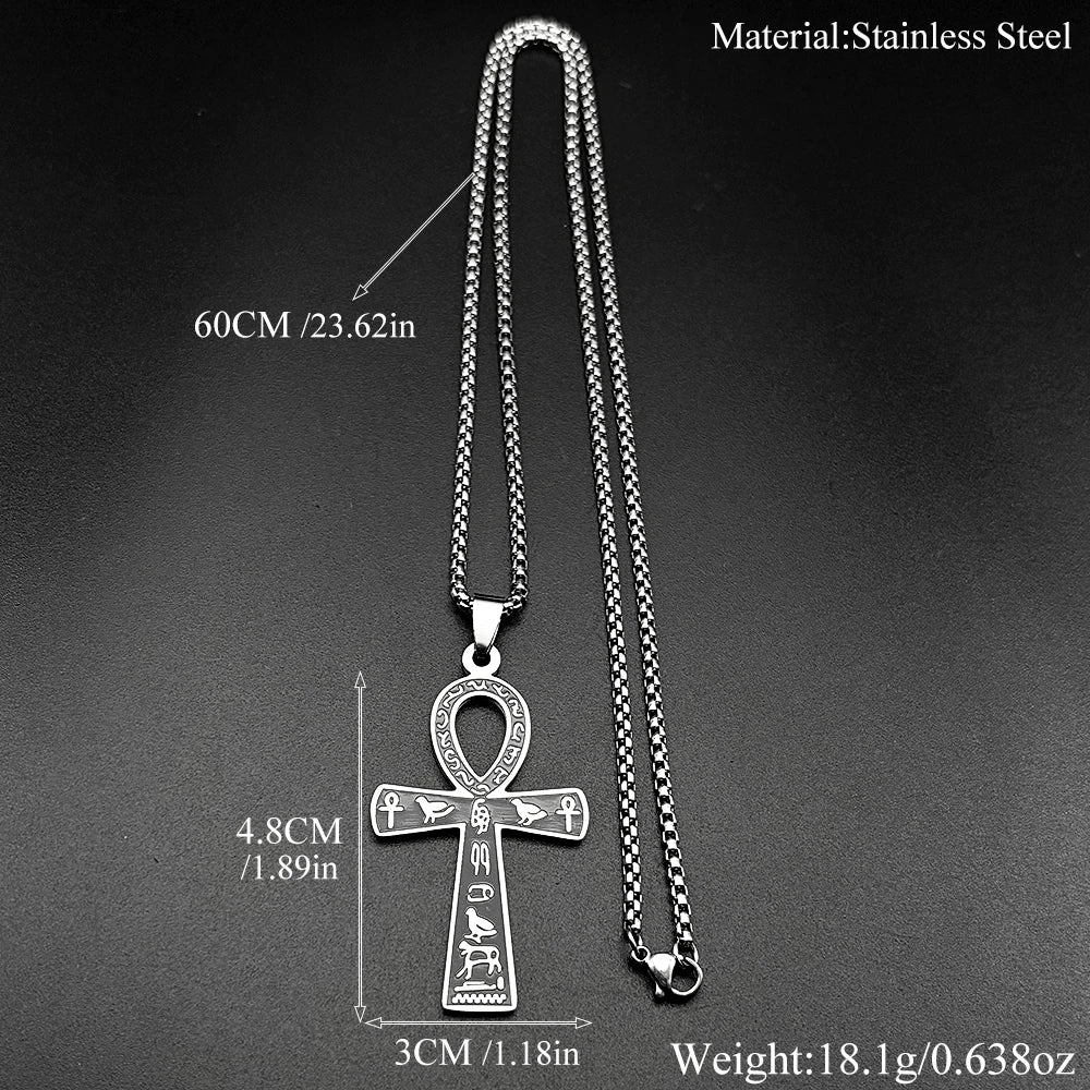 Egyptian Ankh Cross Pendant Necklace — Gold