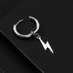 Lightning Hoop Earrings for Women and Men — Stainless Steel