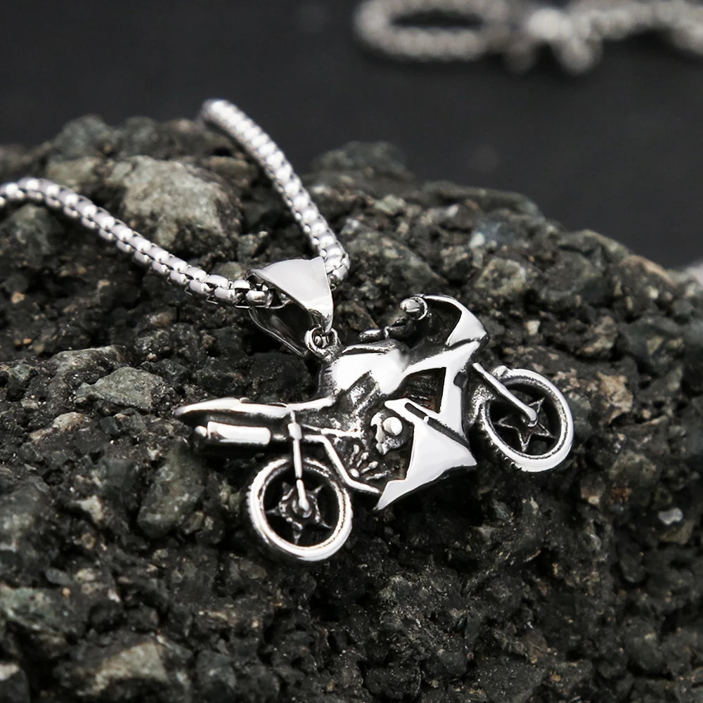 Motorcycle Steel Pendant Vintage Punk Knight Unique