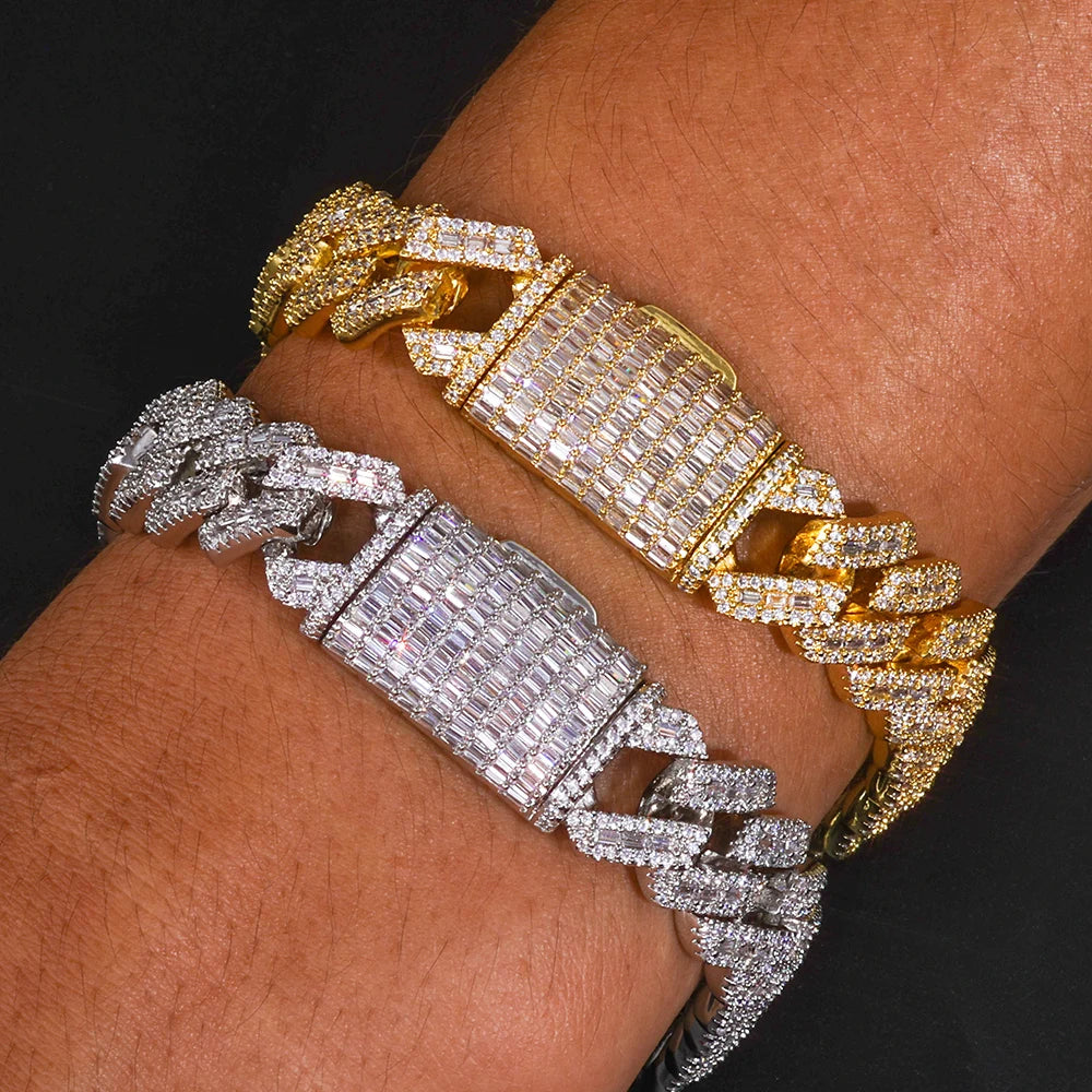 Iced Out Cuban Chain Necklace Stainless Steel 14MM