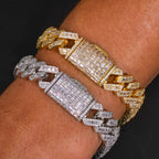 Iced Out Cuban Chain Necklace Stainless Steel 14MM