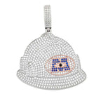 Iced Out Helmet Pendant Necklace CZ