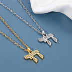 YILUOCD Chai Jewish Pendent Necklace for Women Zirconia Hebrew Letter Hai Pendent Religious Supernatural Talisman Amulet Jewelry