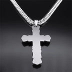 Cross Jesus Crucifix Two-Tone Pendant Layered