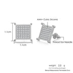 Iced Out Round Square Stud Earrings — Gold