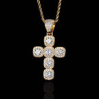 Iced Out Tennis Cross Pendant Necklace