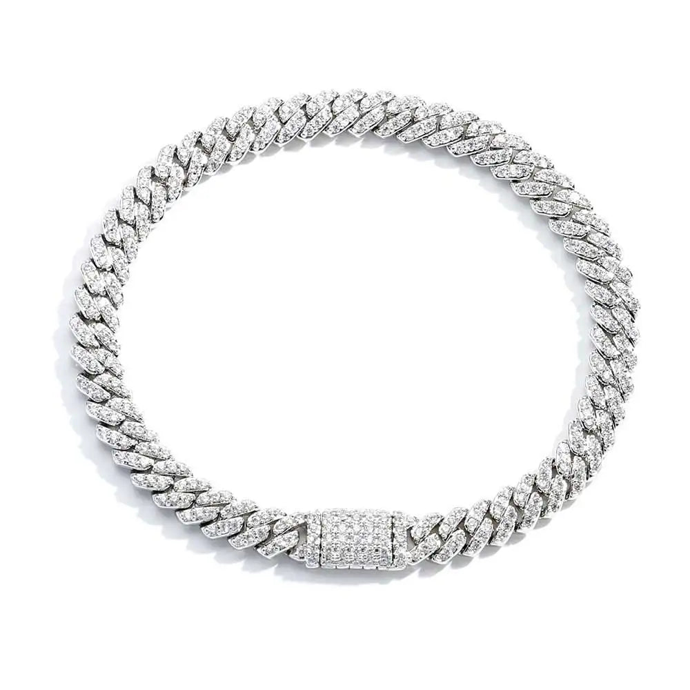 Gold Cuban Bracelet Iced Out 6MM Real Gold