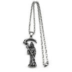 Grim Reaper Silver Chain Necklace — Stainless Steel