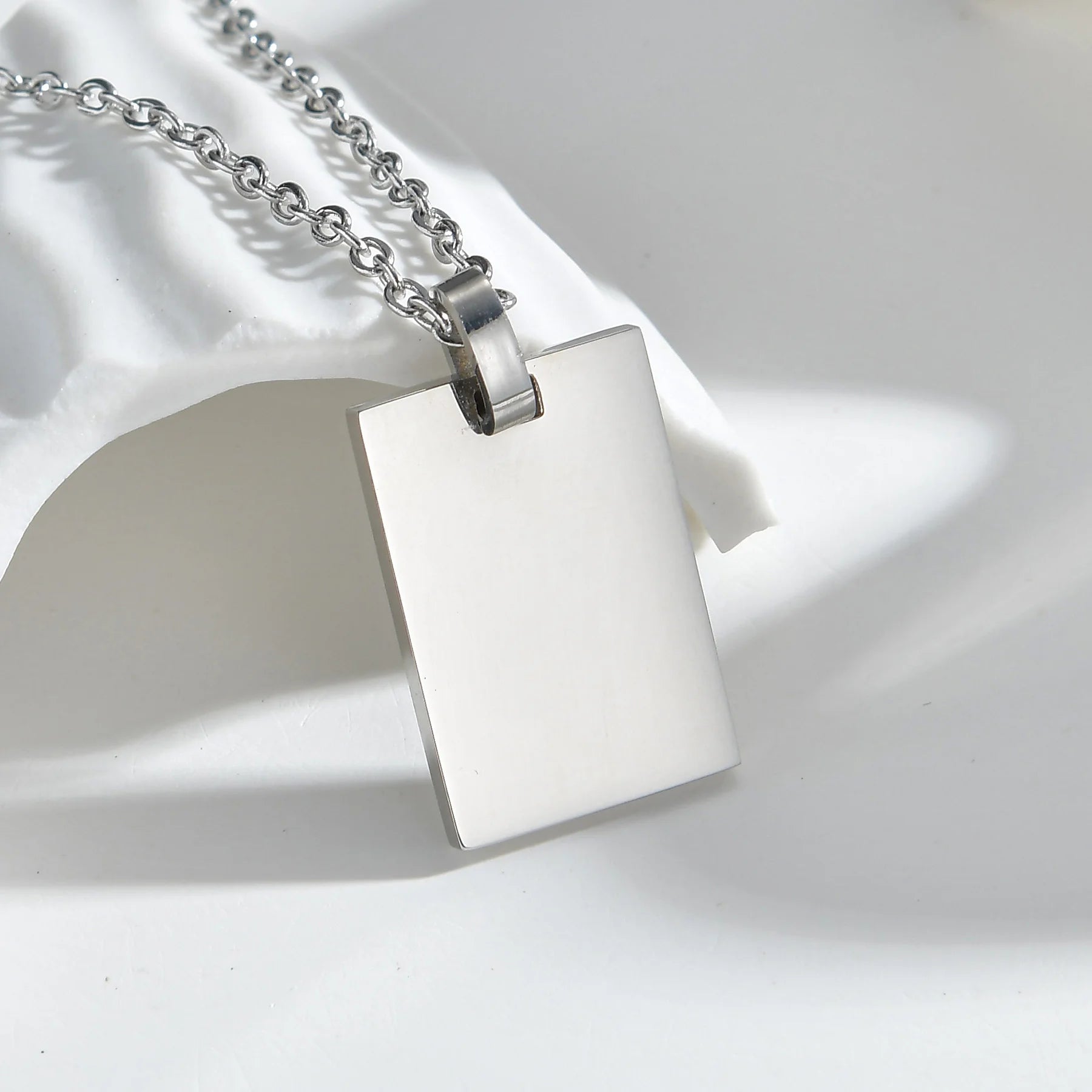 Onlyfans Custom Engrave Name Photo Necklaces for Women Men Stainless Steel Fine Jewelry Personalized Square Pendant Family Gift