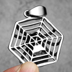 Spider Silk Gemstone Men Necklaces With Pendant Stainless Steel Jewelry For Male Women Punk Hip Hop Accessories Gifts