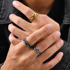 Crown Thorn Branch Ring — Stainless Steel