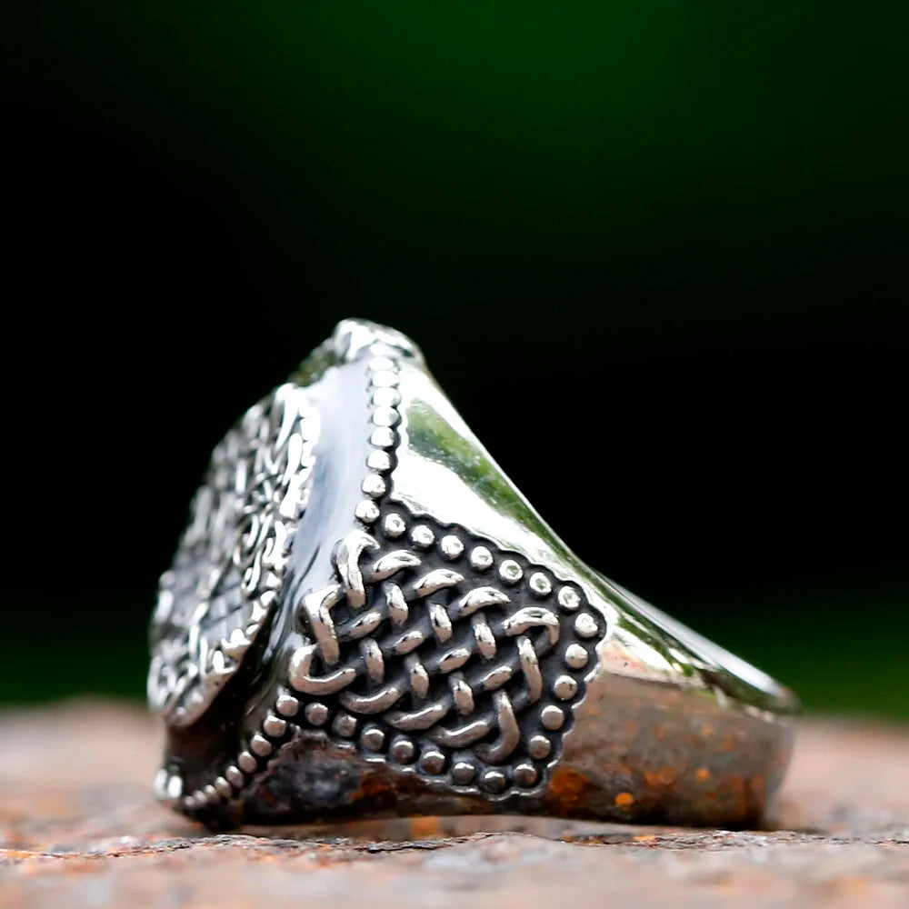 Viking Yggdrasil Tree of Life Ring — Nordic Mythology, Titanium