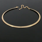 Punk Metal Torques for Women Gothic Golden Silver Color Smooth Chain Collar Fashion Choker Necklace Retro Personality