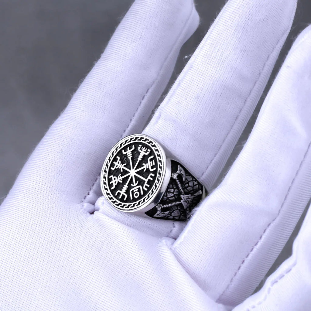 Stainless Steel Vikings Vegvisir Compass Runes Ring for Men Vintage  Fashion Celtic Knot Accessories Hip Hop Biker Jewelry Gift