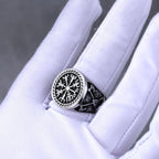 Stainless Steel Vikings Vegvisir Compass Runes Ring for Men Vintage  Fashion Celtic Knot Accessories Hip Hop Biker Jewelry Gift