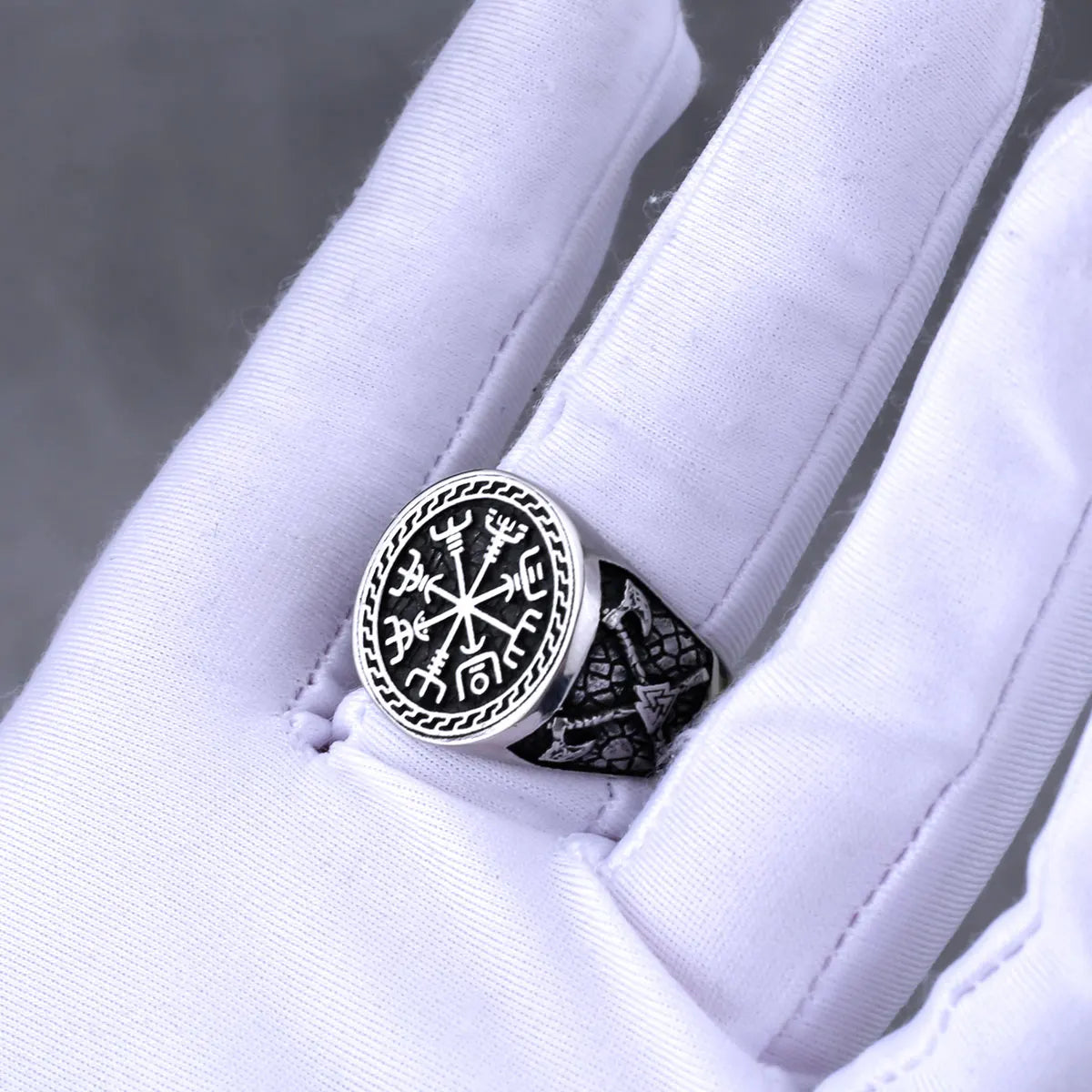 Stainless Steel Vikings Vegvisir Compass Runes Ring for Men Vintage  Fashion Celtic Knot Accessories Hip Hop Biker Jewelry Gift