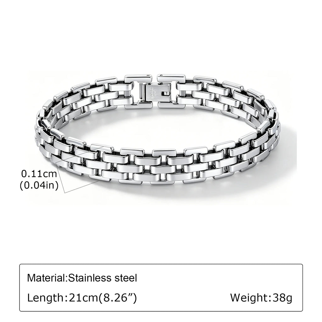 Braided Link Chain Bracelet — Silver