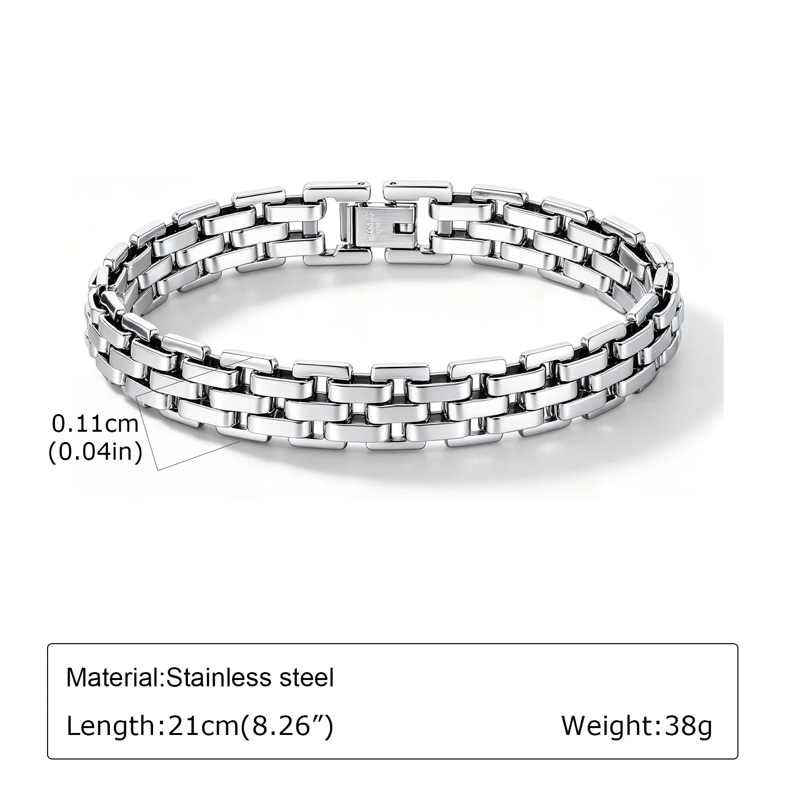 Braided Link Chain Bracelet — Silver