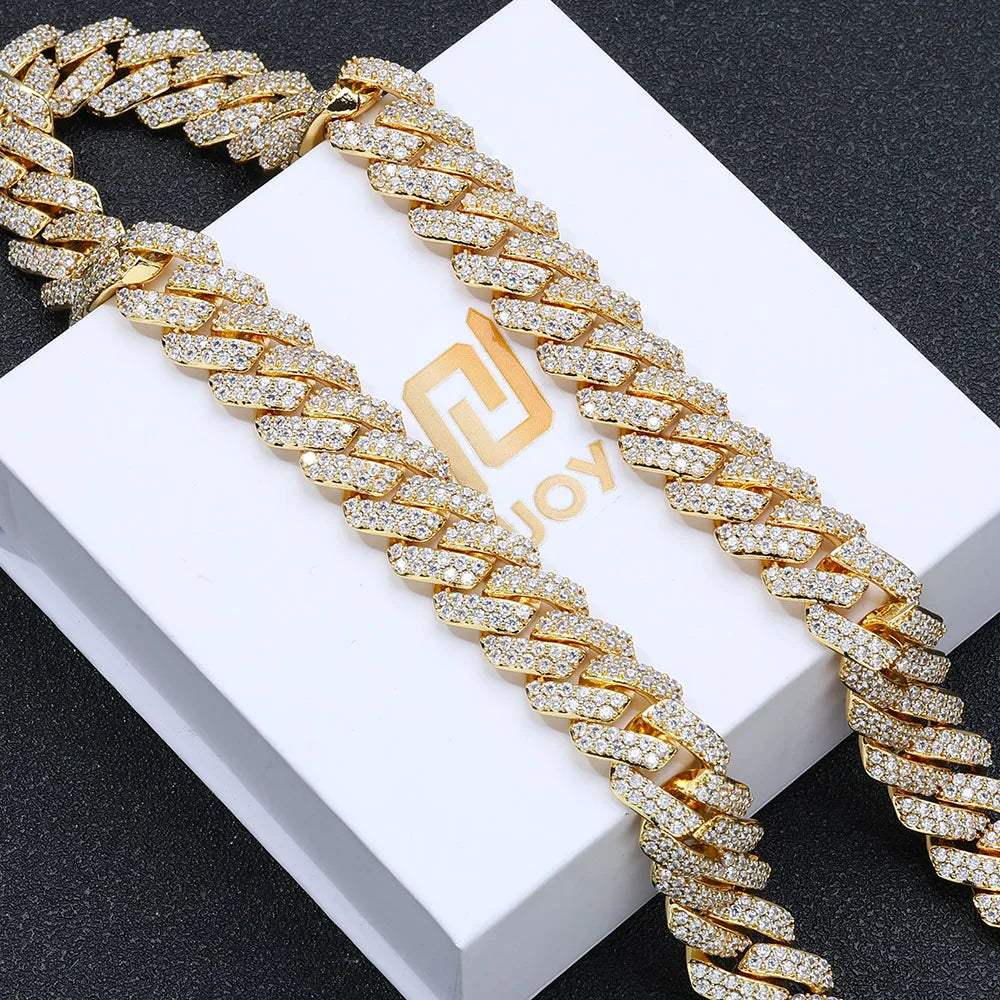 Iced Out Cuban Link Chain Necklace — Copper Alloy 15mm