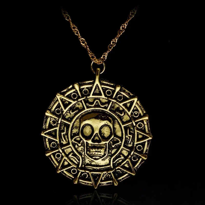 Quality Fashionable Medal Necklace Pendant Pirate Ship Compass Personality Men's Necklace Pendant Hip Hop Jewelry Trend