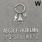 Fashion A-Z Letter Charm Lightning Bolt Plug Electrician Keychain for Electrical Worker Bag Car Keyring Gifts