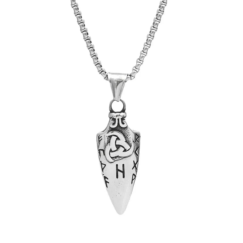 Odin Rune Viking Stainless Steel Pendant Necklace