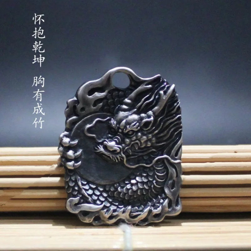 Original Van Gogh sunflower sunflower men's necklace high sense pendant nautical compass retro fashion trend pendant
