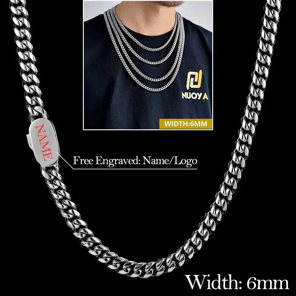 Stainless Steel Cuban Chain Necklace Miami