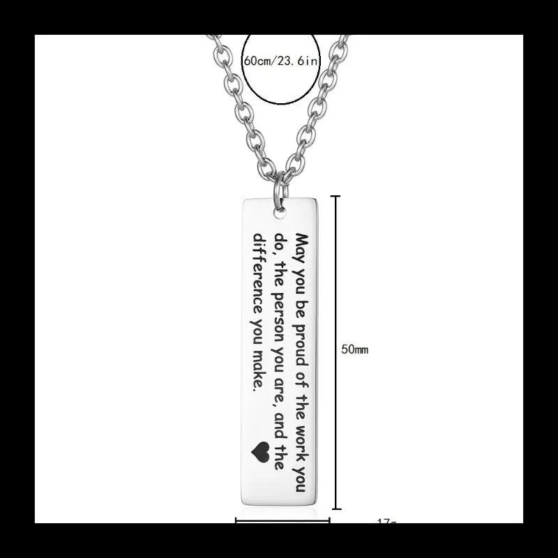 Square Brand Letter Pendant — Stainless