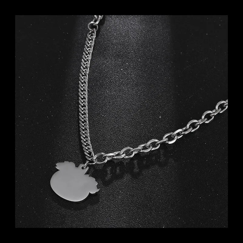 Ghost Pumpkin Pendant Necklace — Stainless