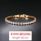 ZHOUYANG Tennis Bracelets For Women Simple Luxury Round Crystal Gold Color Bangle Chain Wedding Female Gift Wholesale Jewelry